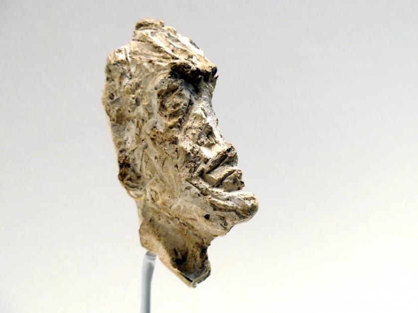 Alberto Giacometti (1914–1965), Kopf von Diego, Prag, Nationalgalerie im Messepalast, Ausstellung "Alberto Giacometti" vom 18.07.-01.12.2019, Köpfe, um 1946, Bild 3/4