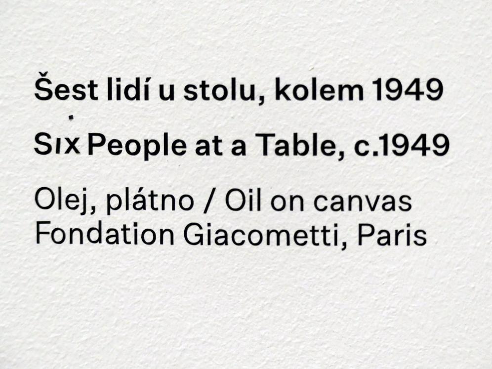 Alberto Giacometti (1914–1965), Sechs Menschen an einem Tisch, Prag, Nationalgalerie im Messepalast, Ausstellung "Alberto Giacometti" vom 18.07.-01.12.2019, Köpfe, um 1949, Bild 3/3