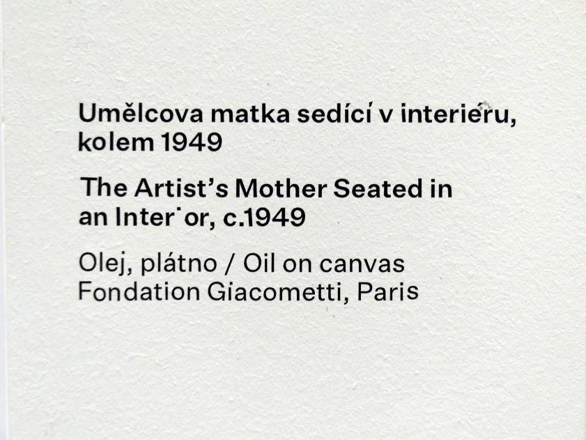 Alberto Giacometti (1914–1965), Die Mutter des Künstlers, in einem Interieur sitzend, Prag, Nationalgalerie im Messepalast, Ausstellung "Alberto Giacometti" vom 18.07.-01.12.2019, Köpfe, um 1949, Bild 3/3