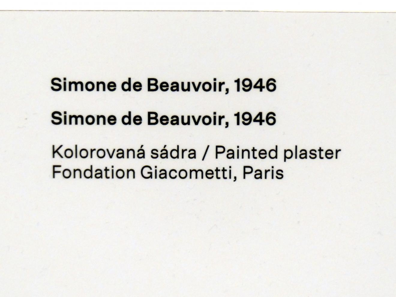 Alberto Giacometti (1914–1965), Simone de Beauvoir, Prag, Nationalgalerie im Messepalast, Ausstellung "Alberto Giacometti" vom 18.07.-01.12.2019, Köpfe, 1946, Bild 5/5