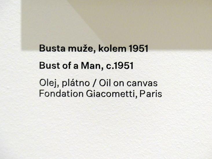 Alberto Giacometti (1914–1965), Bildnis eines Mannes, Prag, Nationalgalerie im Messepalast, Ausstellung "Alberto Giacometti" vom 18.07.-01.12.2019, Köpfe, um 1951, Bild 3/3