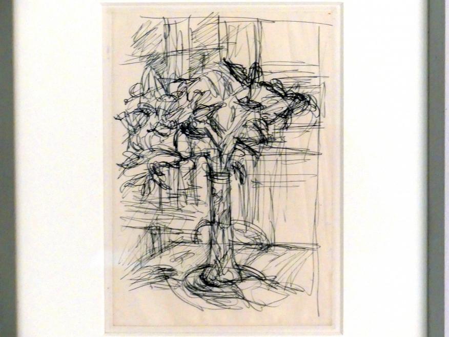 Alberto Giacometti (1914–1965), Blumenstrauss in einer Vase, Prag, Nationalgalerie im Messepalast, Ausstellung "Alberto Giacometti" vom 18.07.-01.12.2019, Figuren im Raum, um 1952, Bild 2/3
