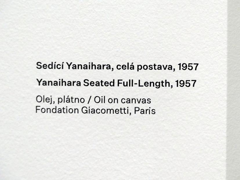 Alberto Giacometti (1914–1965), Isaku Yanaihara im Ganzporträt, Prag, Nationalgalerie im Messepalast, Ausstellung "Alberto Giacometti" vom 18.07.-01.12.2019, Porträts, 1957, Bild 2/2