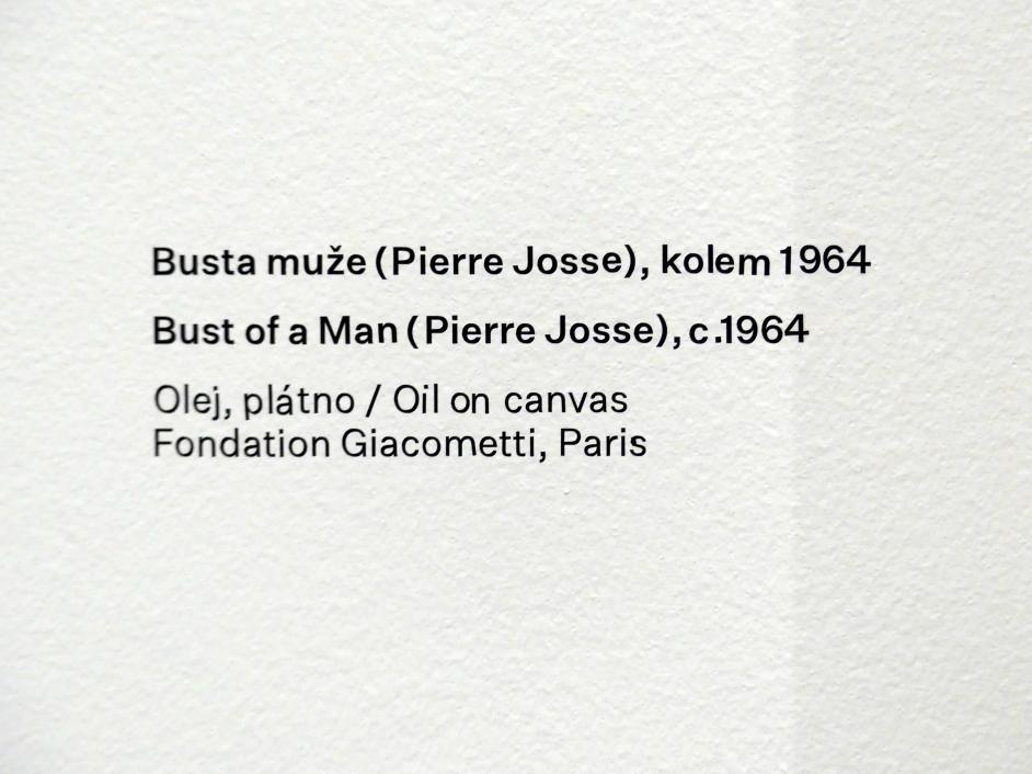 Alberto Giacometti (1914–1965), Büste eines Mannes (Pierre Josse), Prag, Nationalgalerie im Messepalast, Ausstellung "Alberto Giacometti" vom 18.07.-01.12.2019, Porträts, um 1964, Bild 2/2