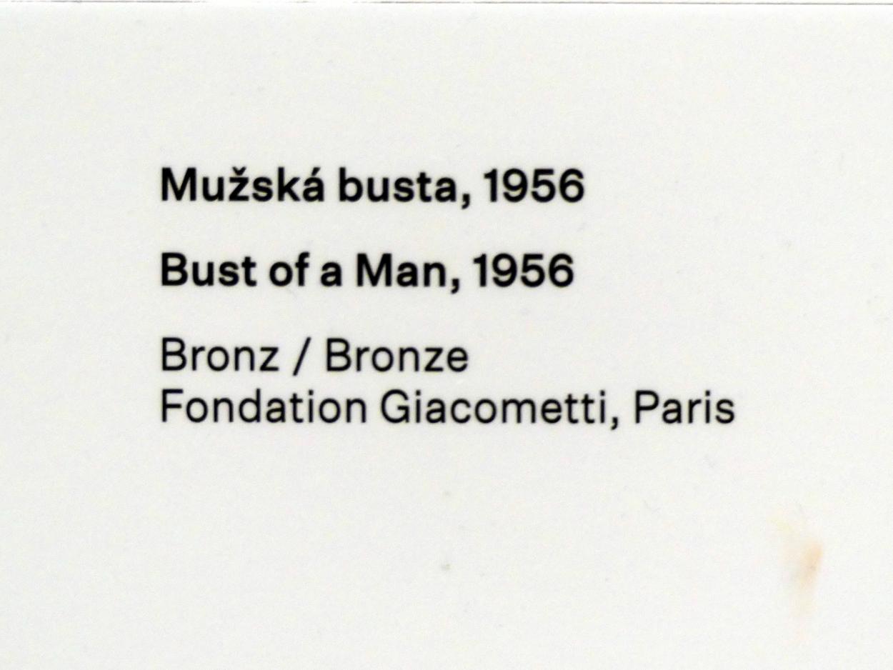 Alberto Giacometti (1914–1965), Büste eines Mannes, Prag, Nationalgalerie im Messepalast, Ausstellung "Alberto Giacometti" vom 18.07.-01.12.2019, Kleine Skulpturen, 1956, Bild 3/3