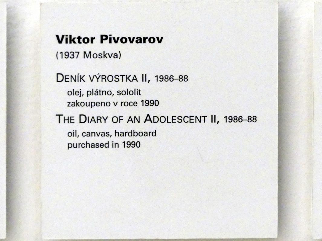 Viktor Pivovarov (1987–1995), Tagebuch eines Jugendlichen II, Prag, Nationalgalerie im Messepalast, Moderne Kunst, 1986–1988, Bild 3/3