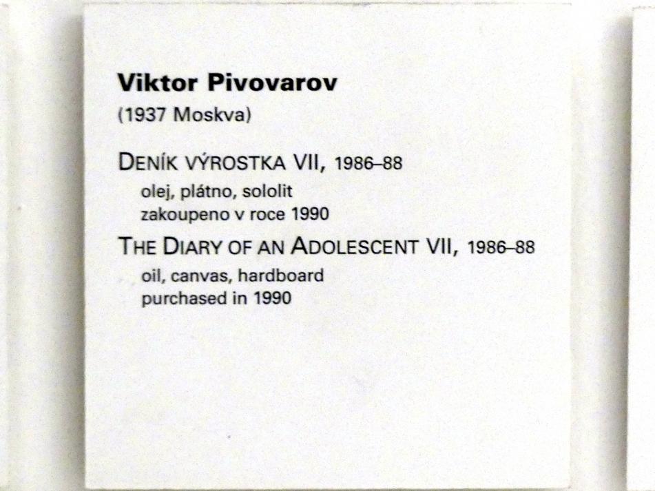 Viktor Pivovarov (1987–1995), Tagebuch eines Jugendlichen VII, Prag, Nationalgalerie im Messepalast, Moderne Kunst, 1986–1988, Bild 3/3