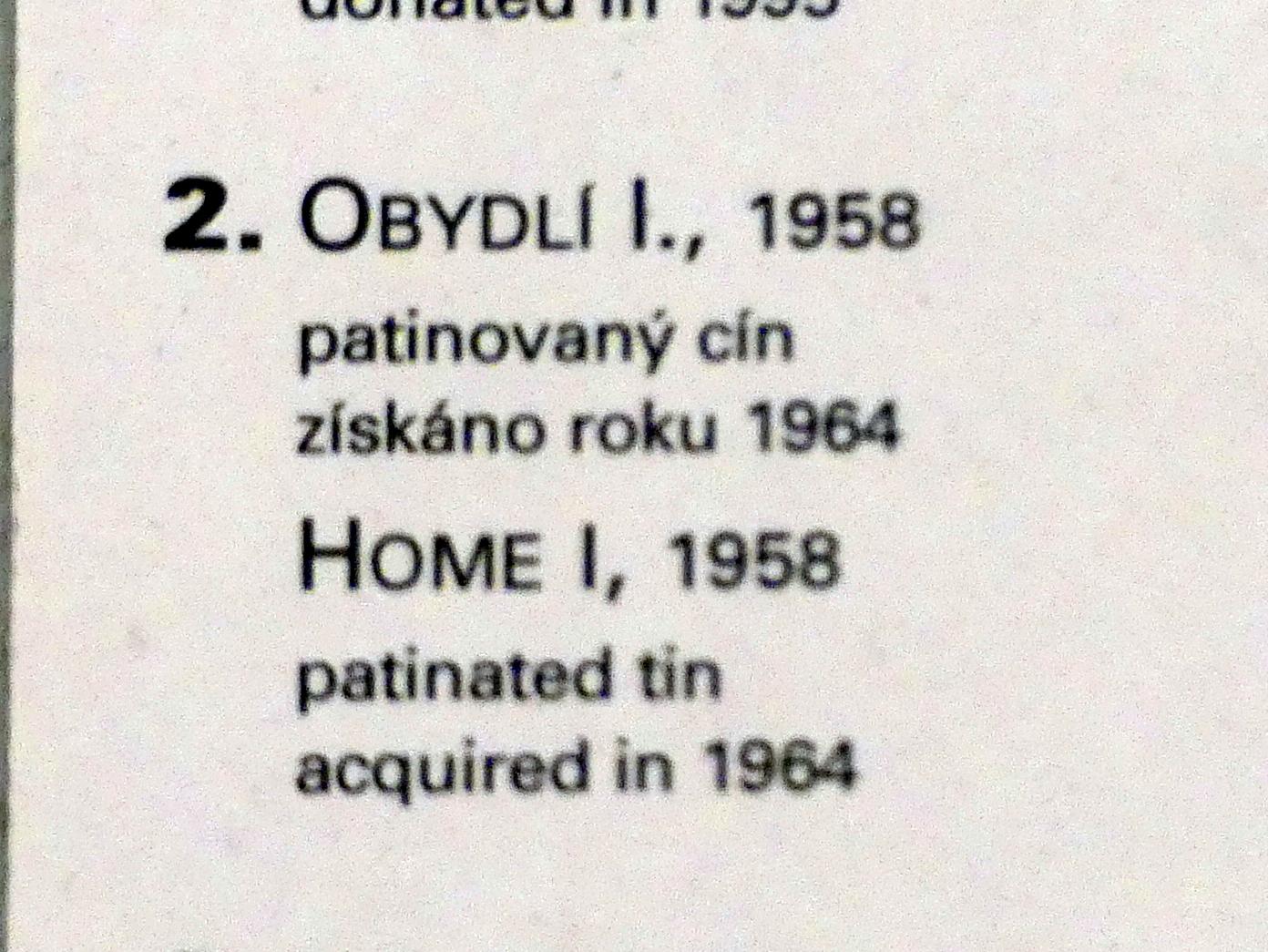 Zbyněk Sekal (1957–1965), Zuhause I, Prag, Nationalgalerie im Messepalast, Moderne Kunst, 1958, Bild 3/3