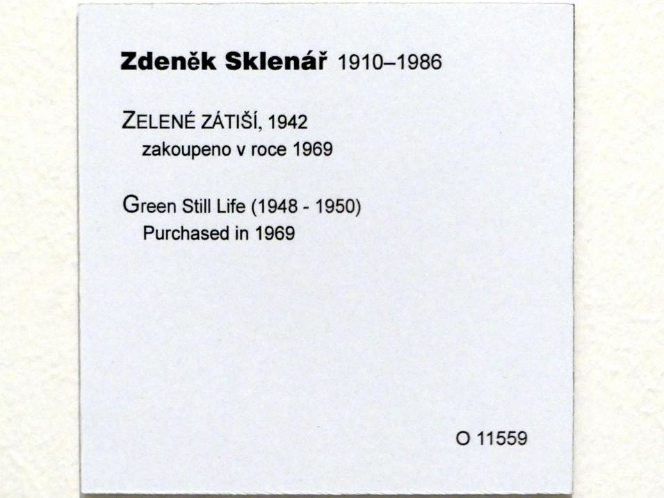 Zdeněk Sklenář (1937–1949), Grünes Stillleben, Prag, Nationalgalerie im Messepalast, Moderne Kunst, 1948–1950, Bild 2/2