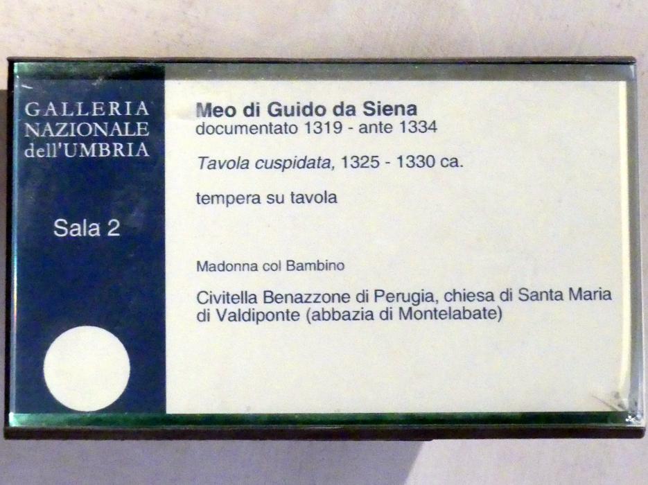Meo di Siena (Meo da Guido da Siena) (1309–1331), Maria mit Kind, Montelabate, Santa Maria di Valdiponte, jetzt Perugia, Nationalgalerie von Umbrien (Galleria nazionale dell'Umbria), 02: Duccio di Boninsegna, um 1325–1330, Bild 2/2