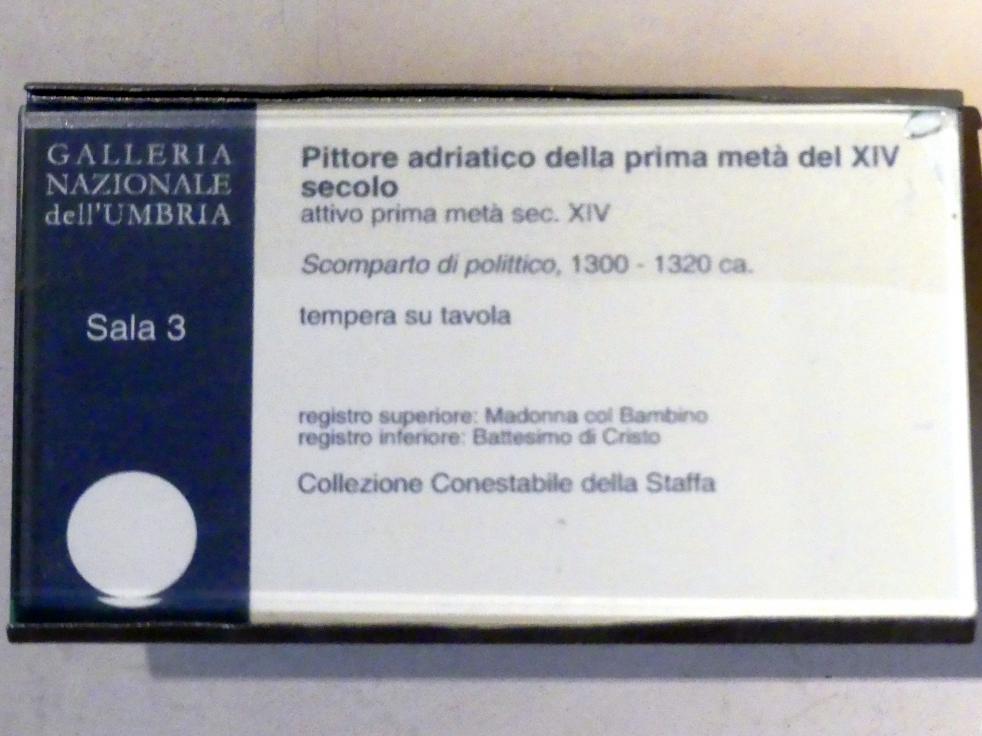 Maria mit Kind, Taufe Christi, Perugia, Nationalgalerie von Umbrien (Galleria nazionale dell'Umbria), 03: Maestro della Croce di Gubbio, um 1300–1320, Bild 2/2