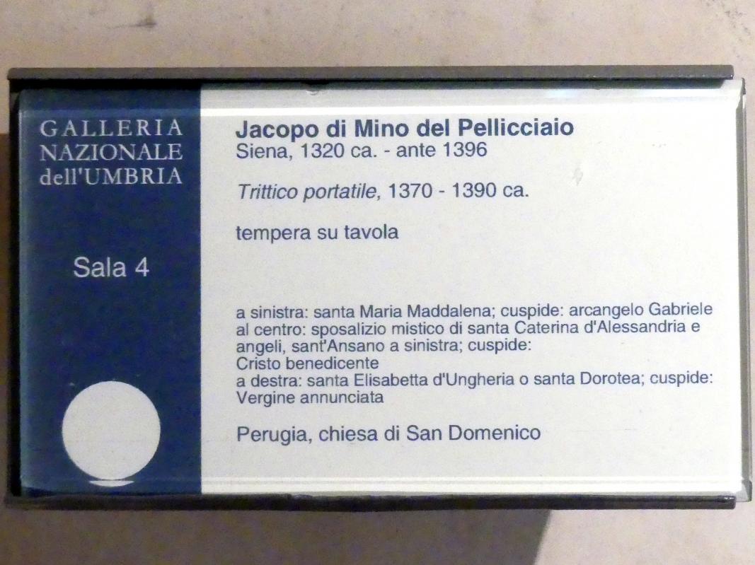 Jacopo di Mino del Pellicciaio (1380), Reisetriptychon, Perugia, San Domenico, jetzt Perugia, Nationalgalerie von Umbrien (Galleria nazionale dell'Umbria), 04: Giovanni di Bonino, Maestro di Paciano, Maestro della Dormitio di Terni, um 1370–1390, Bild 2/2