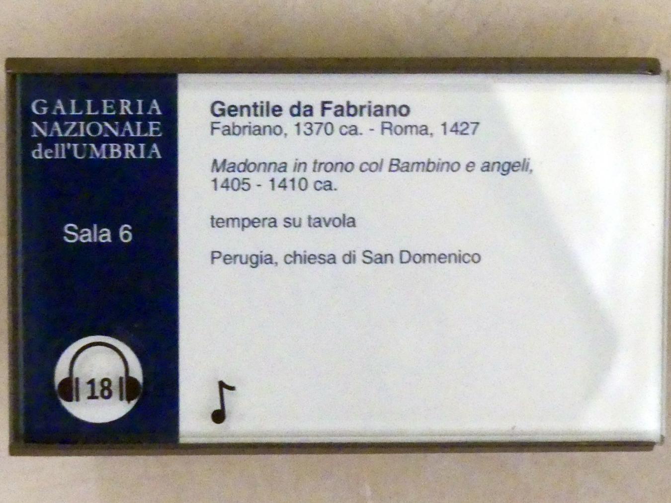 Gentile da Fabriano (1397–1425), Thronende Maria mit Kind und Engeln, Perugia, San Domenico, jetzt Perugia, Nationalgalerie von Umbrien (Galleria nazionale dell'Umbria), 06: Gentile da Fabriano, Álvaro Pires de Évora, um 1405–1410, Bild 2/2