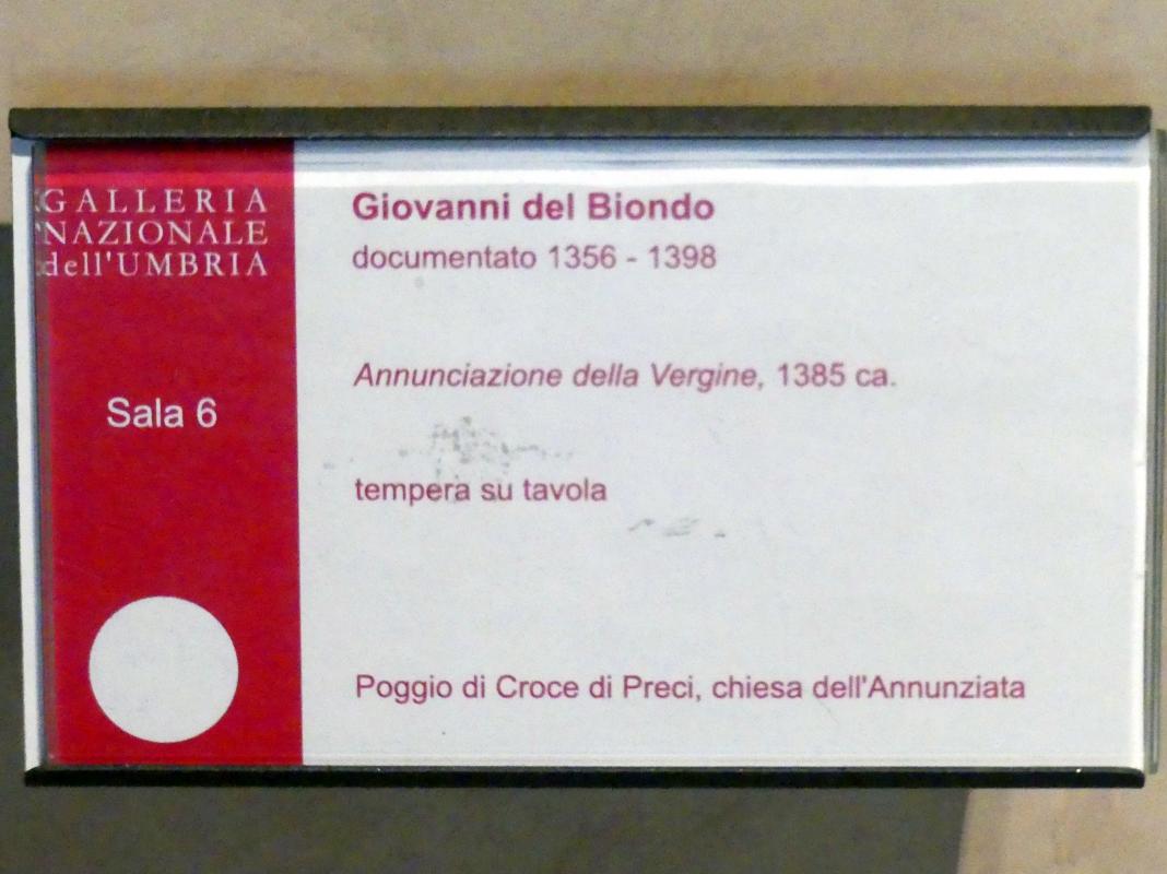 Giovanni del Biondo (1385), Mariä Verkündigung, Poggio di Croce, Chiesa Dell'Annunziata, jetzt Perugia, Nationalgalerie von Umbrien (Galleria nazionale dell'Umbria), 06: Gentile da Fabriano, Álvaro Pires de Évora, um 1385, Bild 2/2