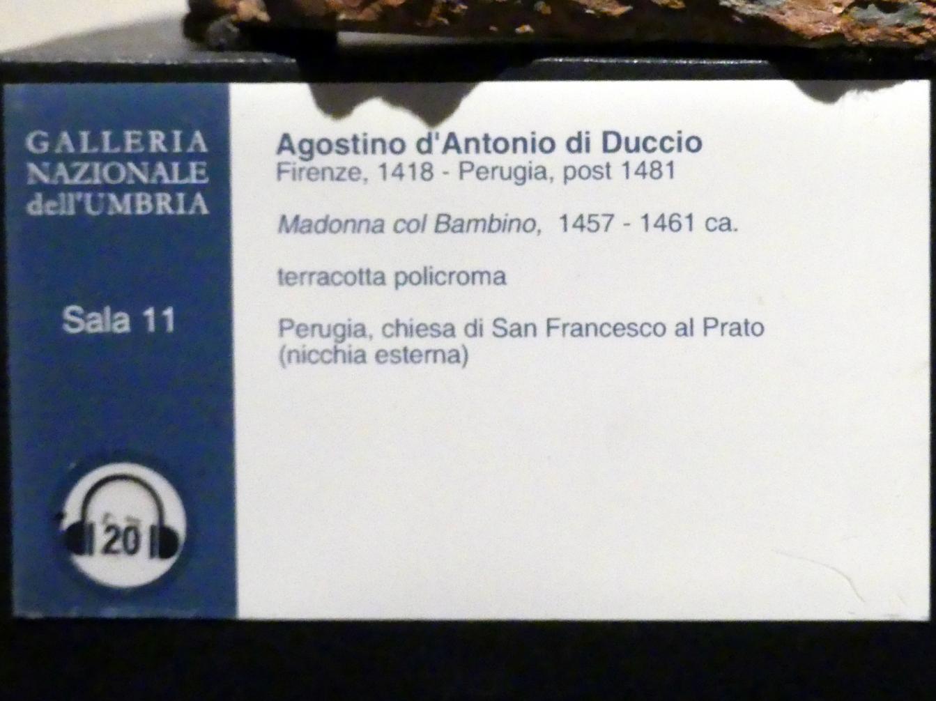 Agostino di Duccio (1446–1470), Maria mit Kind, Perugia, Chiesa di San Francesco al Prato, jetzt Perugia, Nationalgalerie von Umbrien (Galleria nazionale dell'Umbria), 08: Beato Angelico, um 1457–1461, Bild 5/5