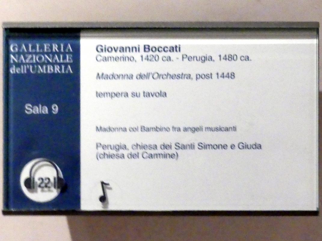 Giovanni Boccati (1446–1479), Orchester-Madonna, Perugia, chiesa dei Santi Simone e Giuda, jetzt Perugia, Nationalgalerie von Umbrien (Galleria nazionale dell'Umbria), 09: Giovanni Boccati, nach 1448, Bild 2/2