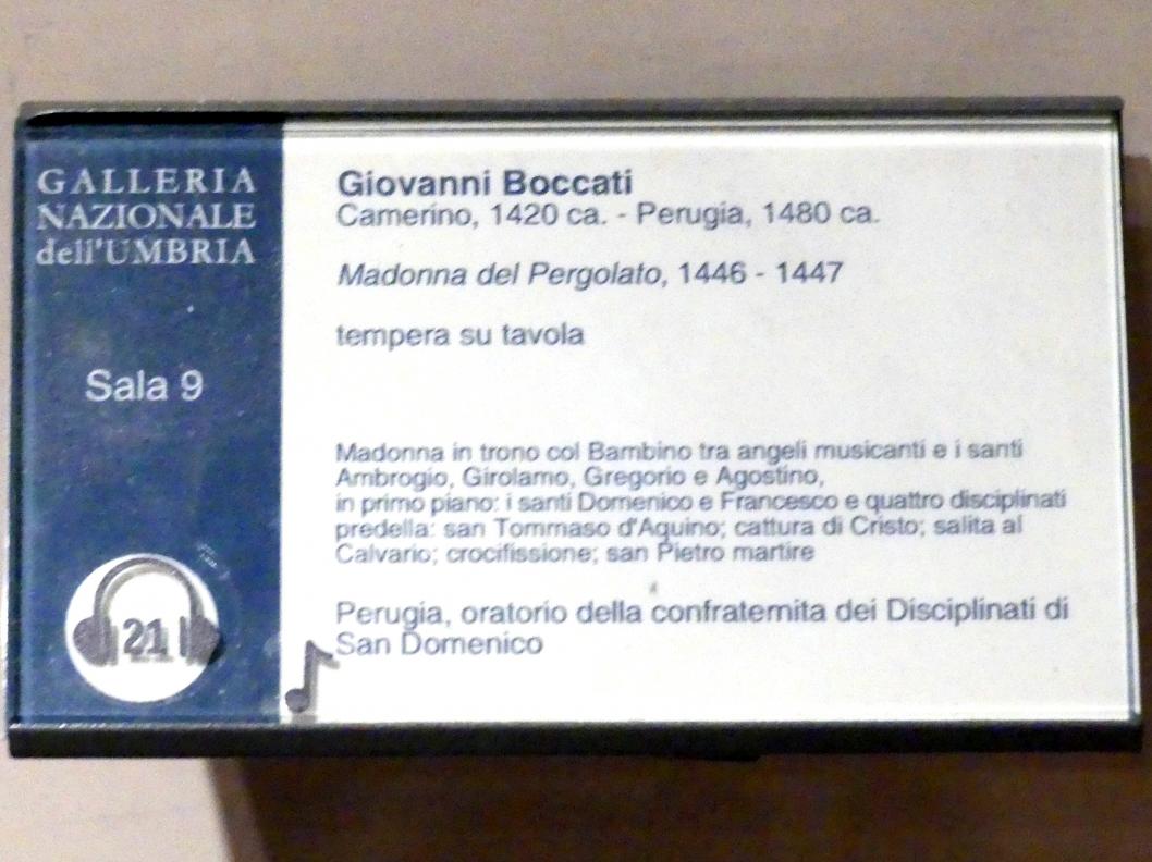 Giovanni Boccati (1446–1479), Pergola-Madonna, Perugia, San Domenico, jetzt Perugia, Nationalgalerie von Umbrien (Galleria nazionale dell'Umbria), 09: Giovanni Boccati, 1446–1447, Bild 8/8