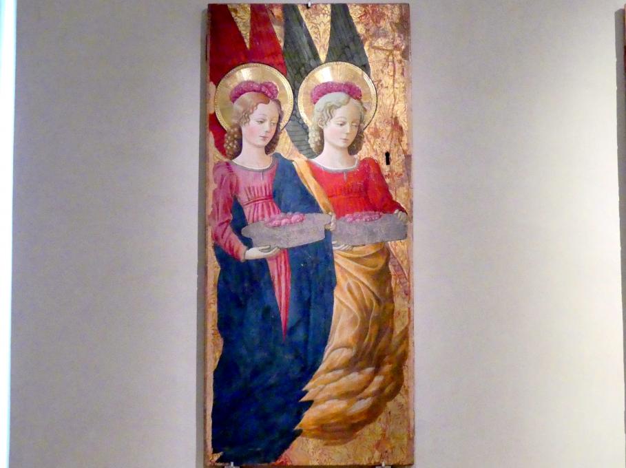 Benedetto Bonfigli (1448–1467), Engel, die Rosen anbieten, Perugia, Chiesa di San Francesco al Prato, jetzt Perugia, Nationalgalerie von Umbrien (Galleria nazionale dell'Umbria), 14: Benedetto Bonfigli, 1466, Bild 2/6