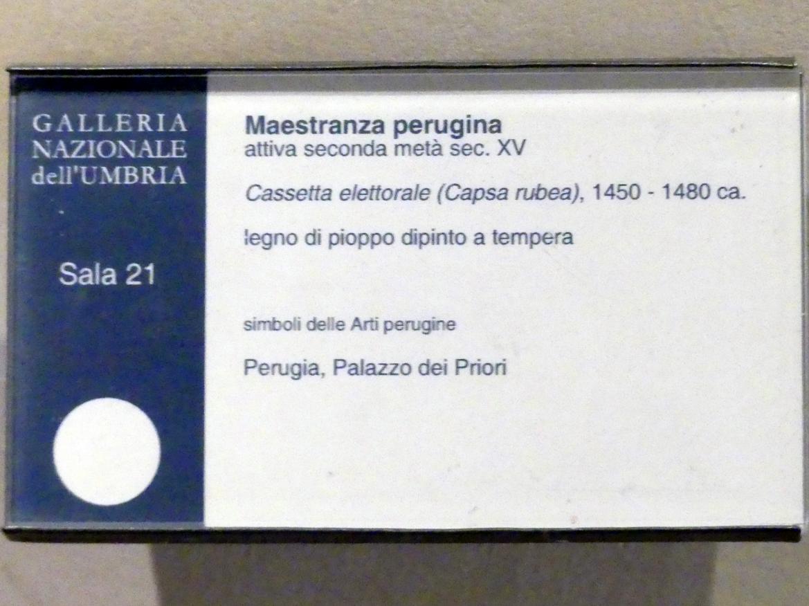 Wahlurne, Perugia, Palazzo dei Priori, jetzt Perugia, Nationalgalerie von Umbrien (Galleria nazionale dell'Umbria), 21: Cappella dei Priori, Perugino, um 1450–1480, Bild 3/3