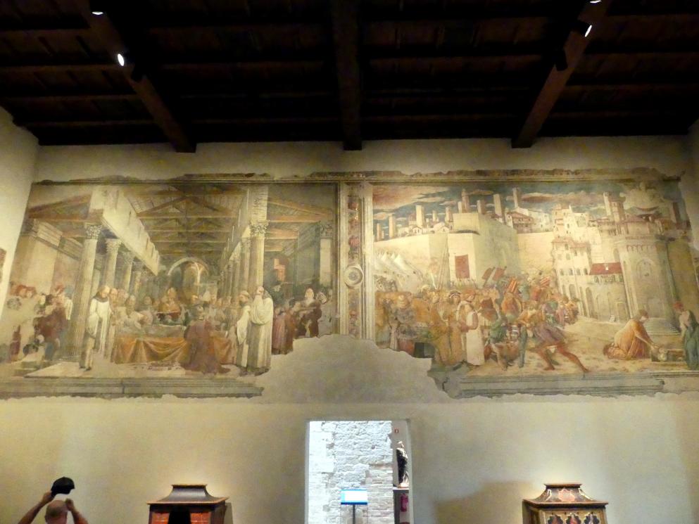 Benedetto Bonfigli (1448–1467), Wunder der hll. Ludwig von Toulouse und Herculanus von Perugia, Perugia, Nationalgalerie von Umbrien (Galleria nazionale dell'Umbria), 21: Cappella dei Priori, Perugino, um 1454–1480, Bild 2/5