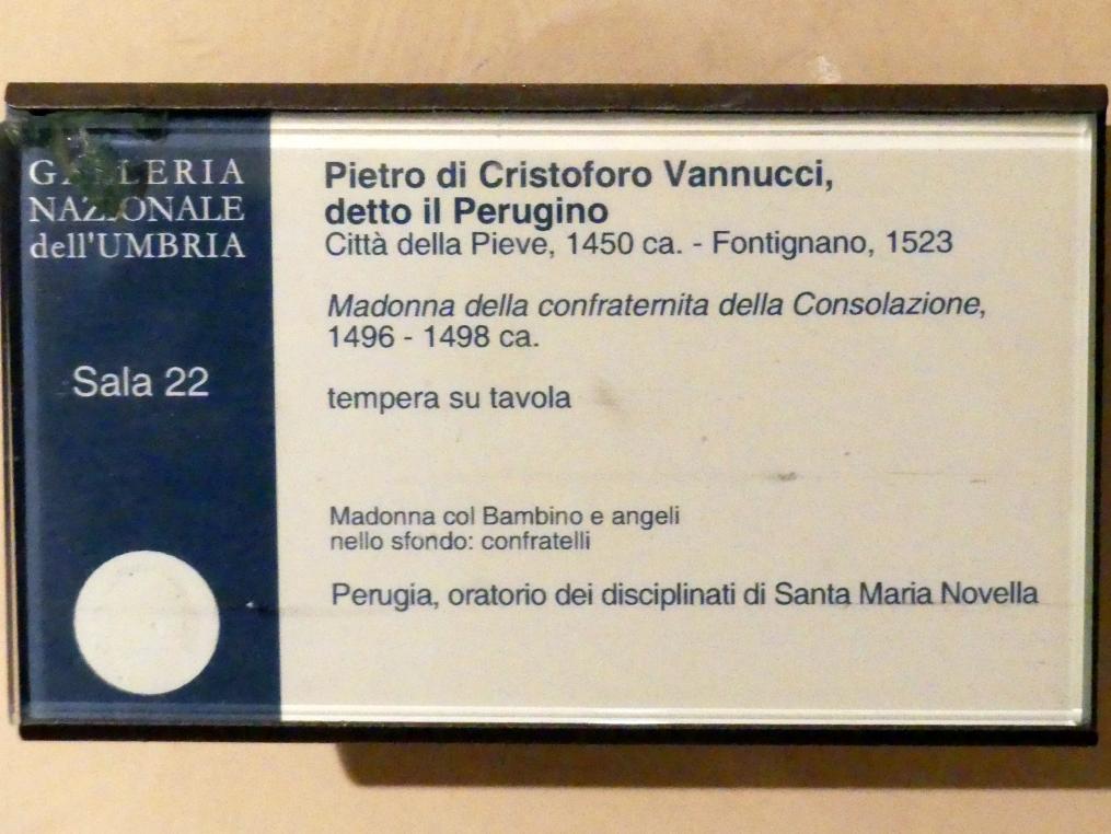 Pietro Perugino (Pietro di Cristoforo Vannucci) (1474–1517), Madonna des Trostes, Perugia, convento di Santa Maria Novella (jetzt San Benedetto Novello), jetzt Perugia, Nationalgalerie von Umbrien (Galleria nazionale dell'Umbria), 22: Perugino, um 1496–1498, Bild 2/2