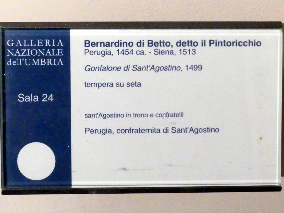 Pinturicchio (Pintoricchio) (1484–1505), Heiliger Augustinus, Perugia, Kirche Sant'Agostino, jetzt Perugia, Nationalgalerie von Umbrien (Galleria nazionale dell'Umbria), 24: Bernardino di Betto detto Pinturicchio, 1499, Bild 2/2