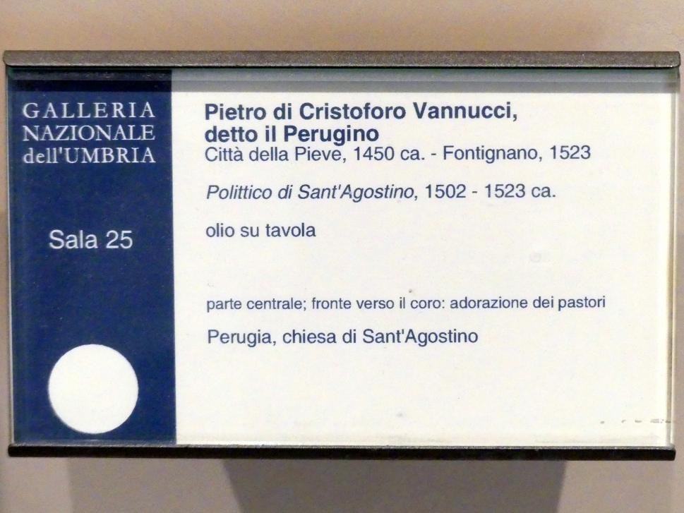 Pietro Perugino (Pietro di Cristoforo Vannucci) (1474–1517), Teil eines Retabels, Perugia, Kirche Sant'Agostino, jetzt Perugia, Nationalgalerie von Umbrien (Galleria nazionale dell'Umbria), 25: Perugino, um 1502–1523, Bild 2/2