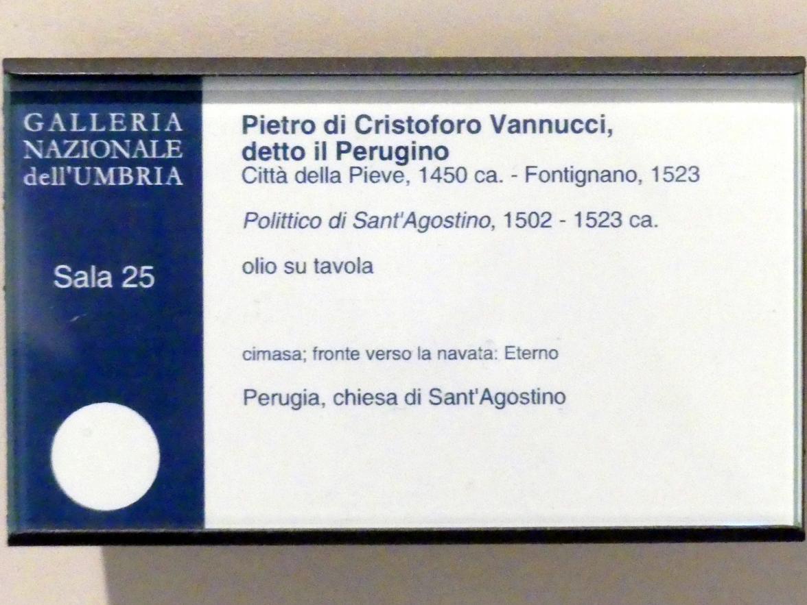 Pietro Perugino (Pietro di Cristoforo Vannucci) (1474–1517), Gottvater, Perugia, Kirche Sant'Agostino, jetzt Perugia, Nationalgalerie von Umbrien (Galleria nazionale dell'Umbria), 25: Perugino, um 1502–1523, Bild 2/2