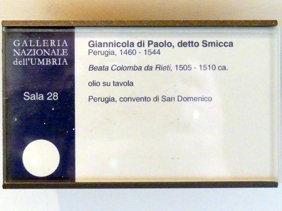 Giannicola di Paolo (Smicca) (1493–1512), Beata Colomba da Rieti, Perugia, San Domenico, jetzt Perugia, Nationalgalerie von Umbrien (Galleria nazionale dell'Umbria), 28: Berto di Giovanni, um 1505–1510, Bild 3/3