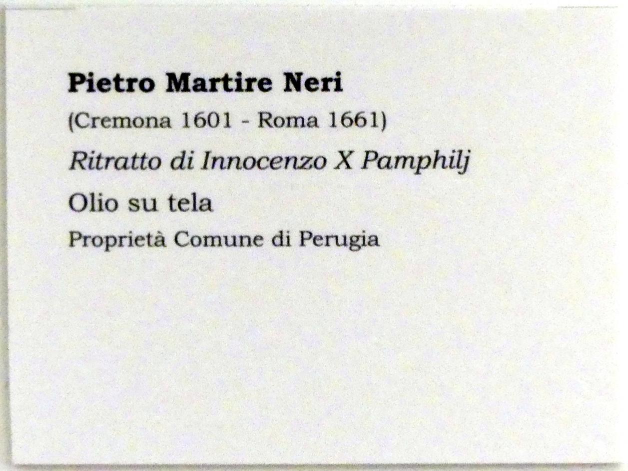 Pietro Martire Neri (Undatiert), Porträt von Papst Innozenz X., Perugia, Nationalgalerie von Umbrien (Galleria nazionale dell'Umbria), 33: Collezione Martinelli, Undatiert, Bild 2/2