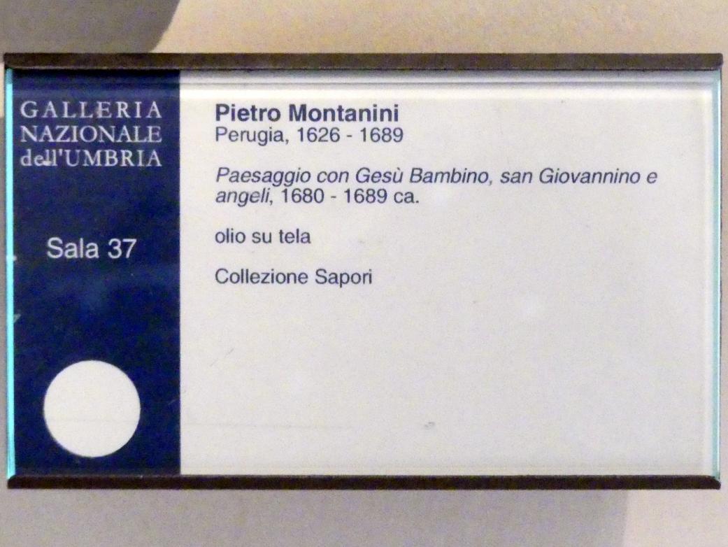 Pietro Montanini (Petruccio Perugino) (1684), Jesusknabe und Johannesknabe mit Putti in einer Landschaft, Perugia, Nationalgalerie von Umbrien (Galleria nazionale dell'Umbria), 37: Orazio Gentileschi, Valentin de Boulogne, Giusto Fiammingo, um 1680–1689, Bild 2/2