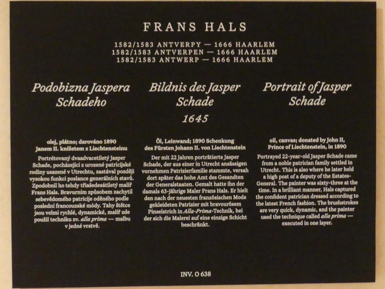 Frans Hals (1616–1664), Bildnis des Jasper Schade, Prag, Nationalgalerie im Palais Schwarzenberg, Erdgeschoss, Saal 3, 1645, Bild 3/3