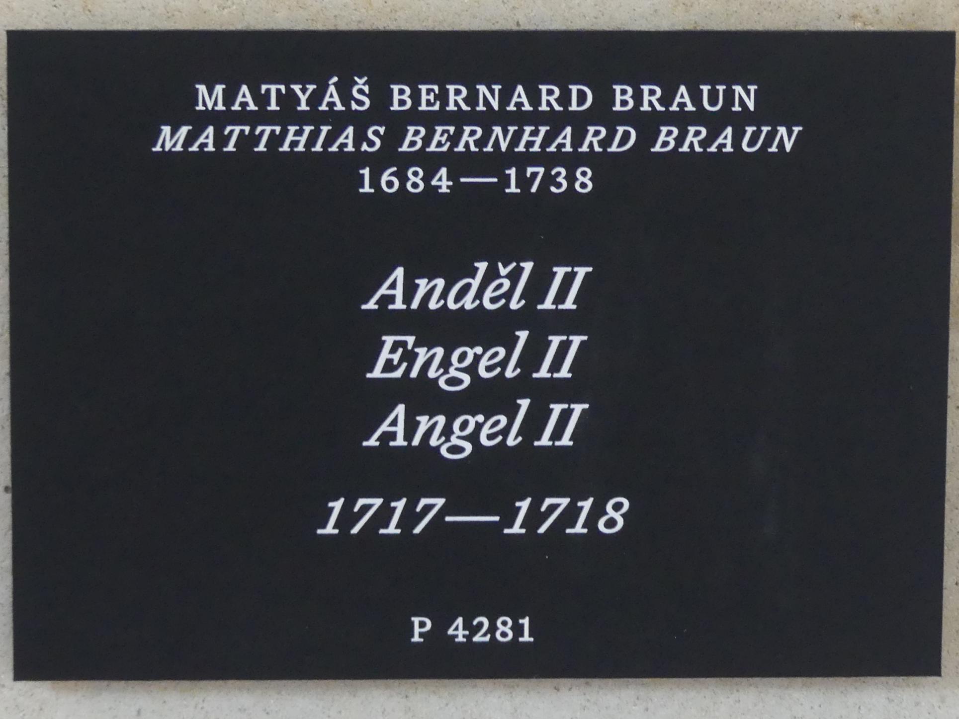 Matthias Bernhard Braun (1710–1725), Engel II, Prag, Nationalgalerie im Palais Schwarzenberg, Erdgeschoss, Vorhalle, 1717–1718, Bild 3/3
