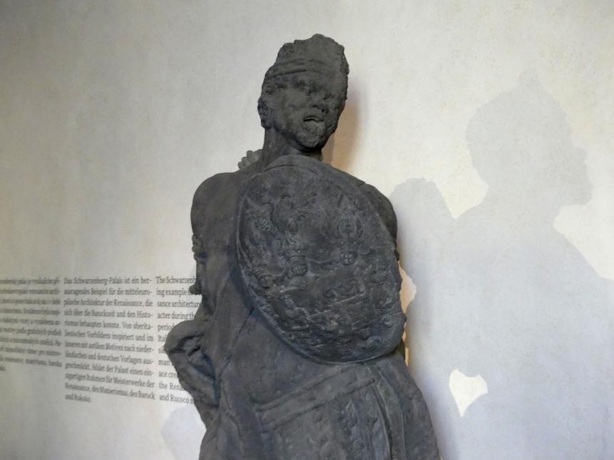 Ferdinand Maximilian Brokoff (1707–1731), Schildhaltender Mohr, Prag, Nationalgalerie im Palais Schwarzenberg, Erdgeschoss, Vorhalle, 1718–1719, Bild 2/4