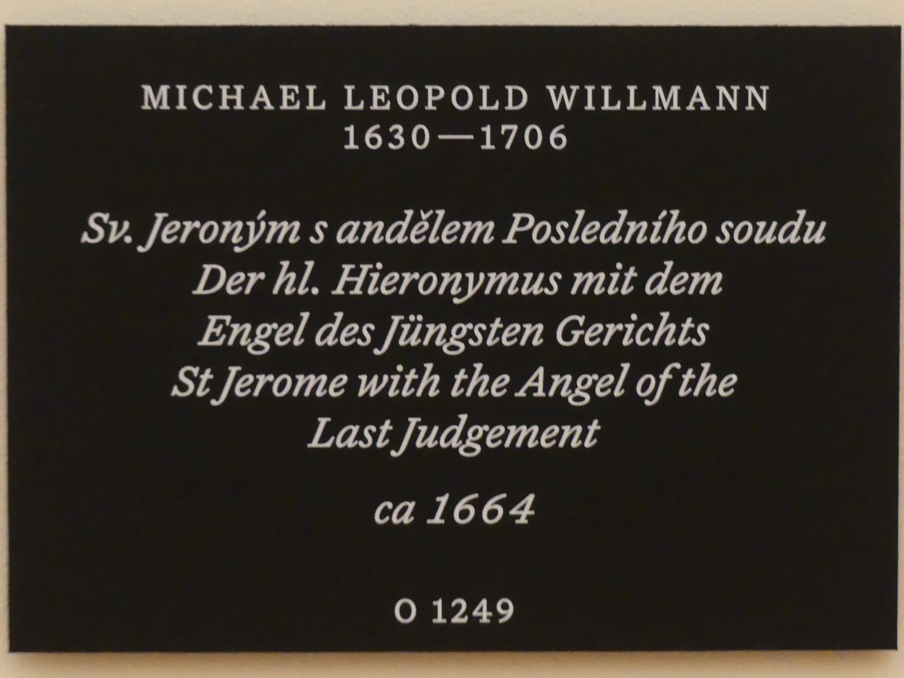 Michael Willmann (1650–1705), Der hl. Hieronymus mit dem Engel des Jüngsten Gerichts, Prag, Nationalgalerie im Palais Schwarzenberg, 1. Obergeschoss, Saal 1, um 1664, Bild 2/2