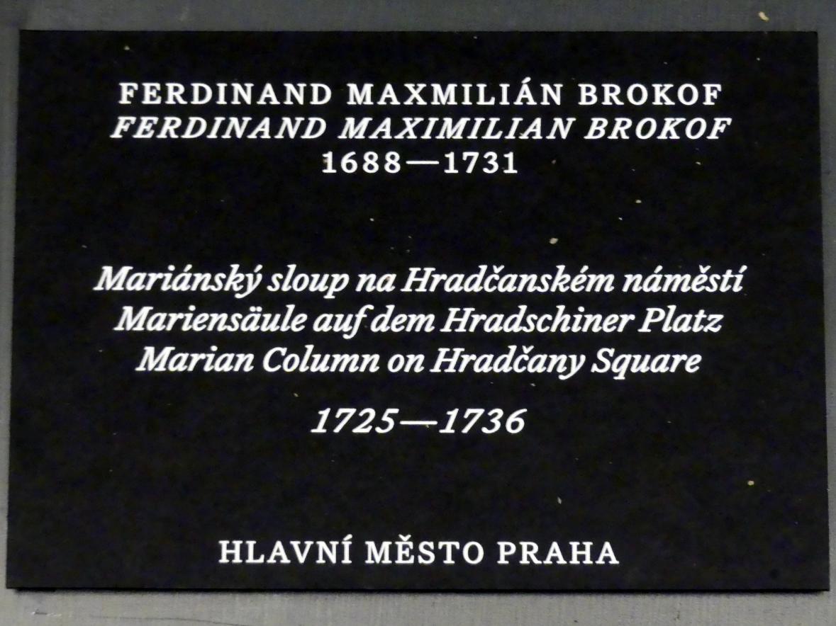 Ferdinand Maximilian Brokoff (1707–1731), Mariensäule auf dem Hradschiner Platz, Prag-Hradschin, Hradschiner Platz, 1725–1736, Bild 5/6