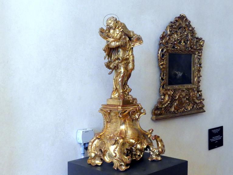 Ignaz Franz Platzer (1752–1765), Hl. Johannes von Nepomuk, Tepl (Teplá), Prämonstratenserabtei Stift Tepl, jetzt Prag, Nationalgalerie im Palais Schwarzenberg, 1. Obergeschoss, Saal 3, um 1750–1760, Bild 2/5