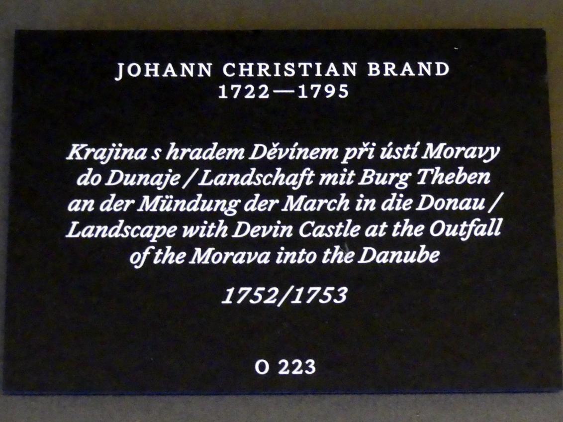 Johann Christian Brand (1745–1776), Landschaft mit Burg Theben an der Mündung der March in die Donau, Prag, Nationalgalerie im Palais Schwarzenberg, 1. Obergeschoss, Saal 4, 1752–1753, Bild 2/2