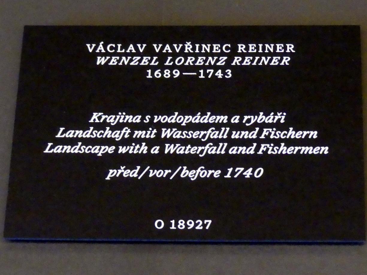 Wenzel Lorenz Reiner (1719–1739), Landschaft mit Wasserfall und Fischern, Prag, Nationalgalerie im Palais Schwarzenberg, 1. Obergeschoss, Saal 4, vor 1740, Bild 2/2