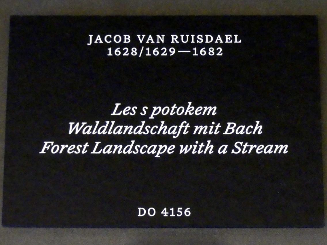 Jacob van Ruisdael (1646–1677), Waldlandschaft mit Bach, Prag, Nationalgalerie im Palais Schwarzenberg, 1. Obergeschoss, Saal 4, Undatiert, Bild 2/2