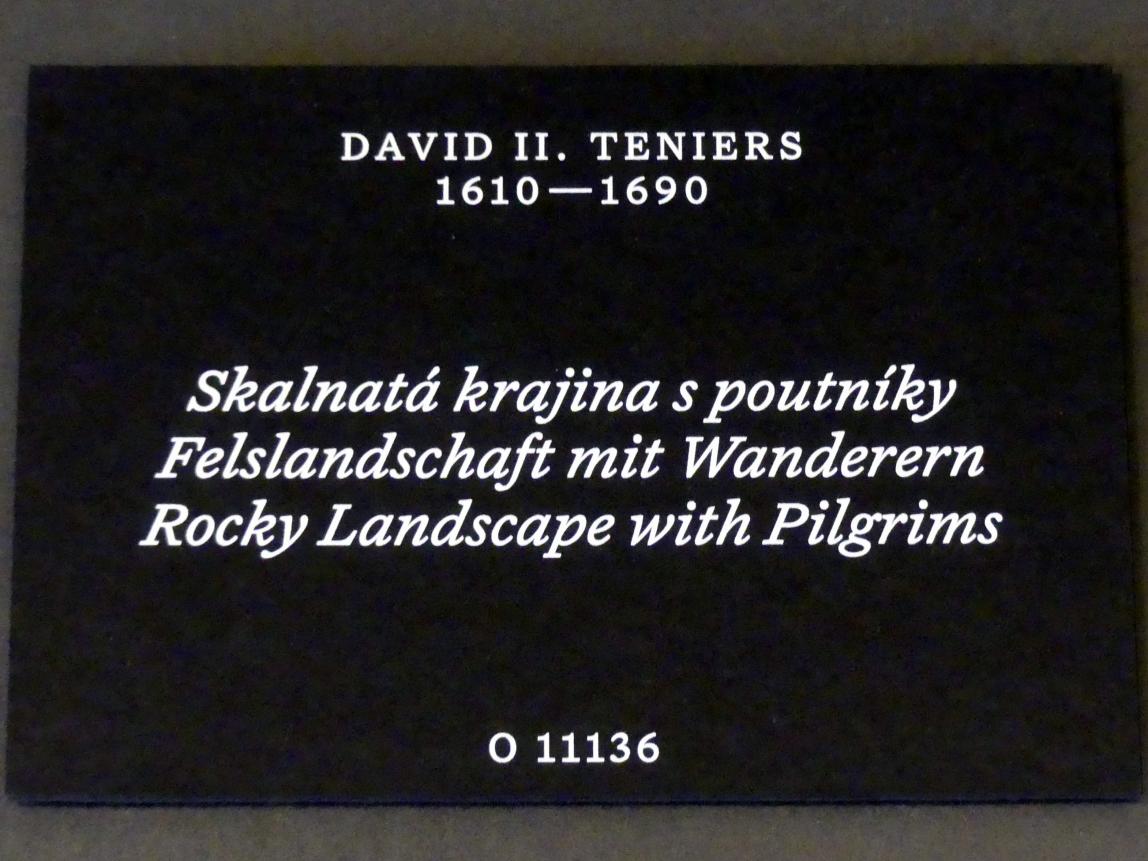 David Teniers der Jüngere (1633–1682), Felslandschaft mit Wanderern, Prag, Nationalgalerie im Palais Schwarzenberg, 1. Obergeschoss, Saal 4, Undatiert, Bild 2/2