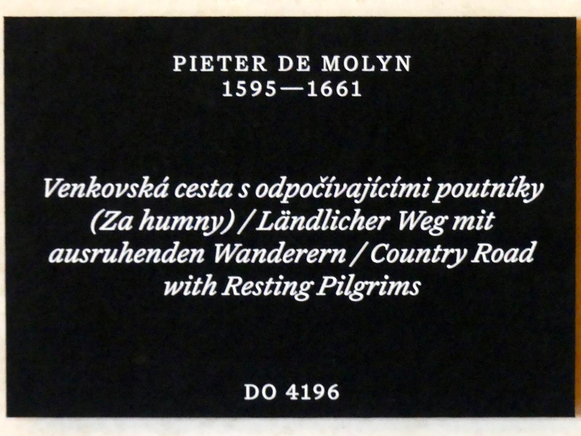 Pieter de Molijn (1625–1639), Ländlicher Weg mit ausruhenden Wanderern, Prag, Nationalgalerie im Palais Schwarzenberg, 1. Obergeschoss, Saal 4, Undatiert, Bild 2/2