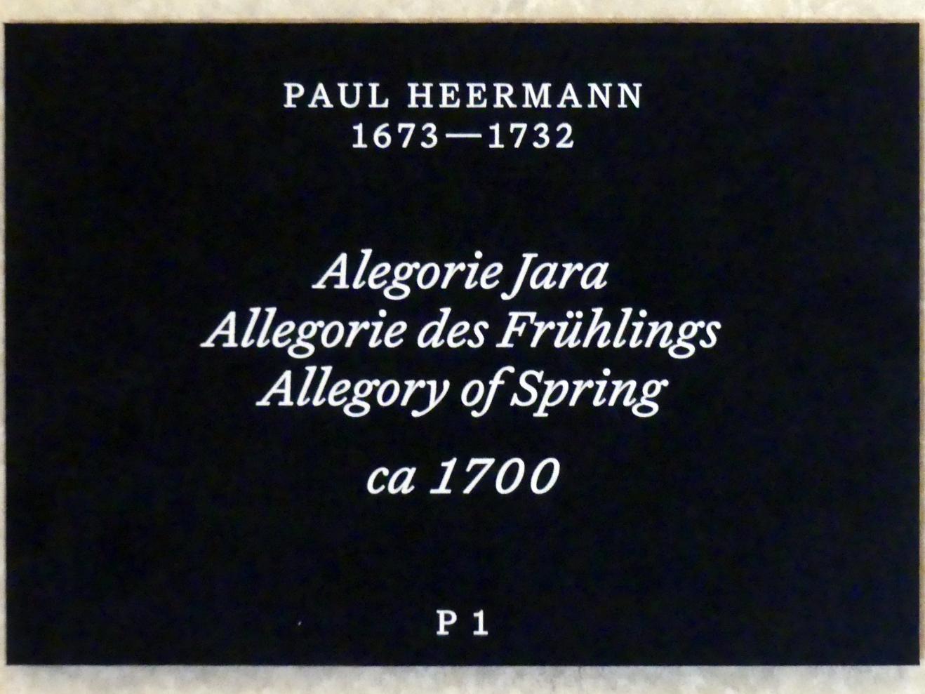 Paul Heermann (1700–1725), Allegorie des Frühlings, Prag, Nationalgalerie im Palais Schwarzenberg, 1. Obergeschoss, Saal 5, um 1700, Bild 4/4
