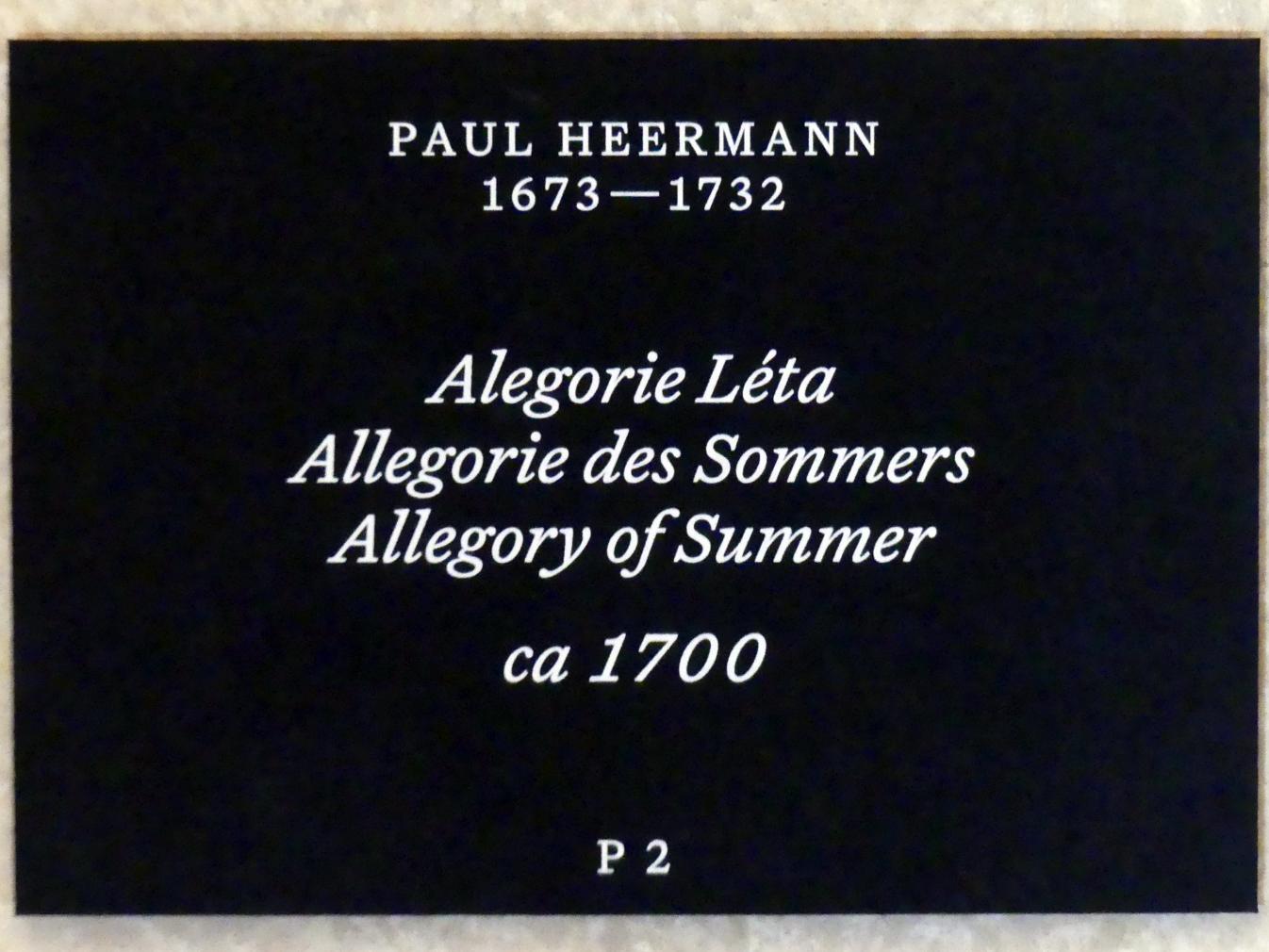 Paul Heermann (1700–1725), Allegorie des Sommers, Prag, Nationalgalerie im Palais Schwarzenberg, 1. Obergeschoss, Saal 5, um 1700, Bild 5/5