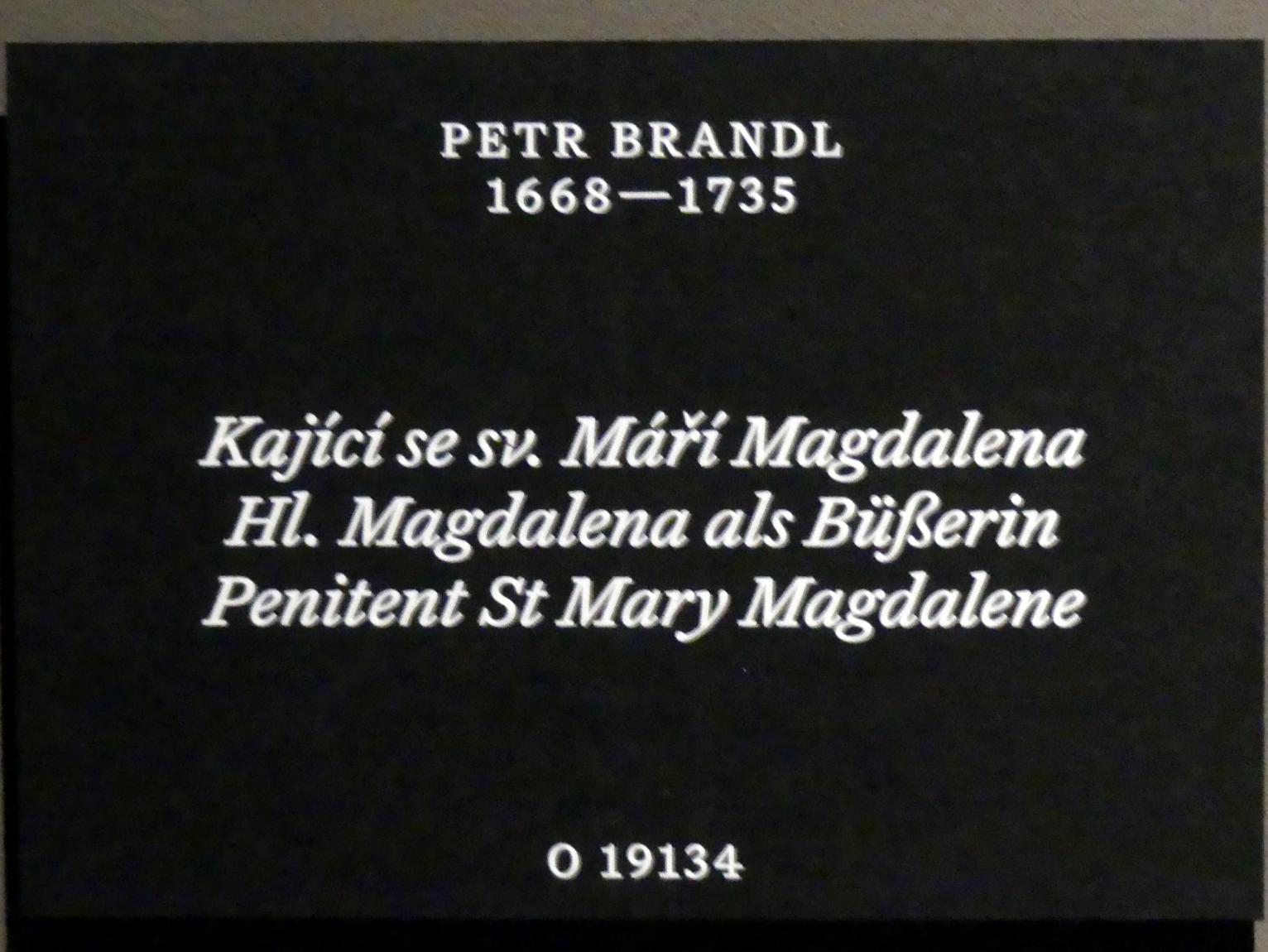 Peter Johann Brandl (1697–1728), Hl. Magdalena als Büßerin, Prag, Nationalgalerie im Palais Schwarzenberg, 1. Obergeschoss, Saal 6, Undatiert, Bild 2/2