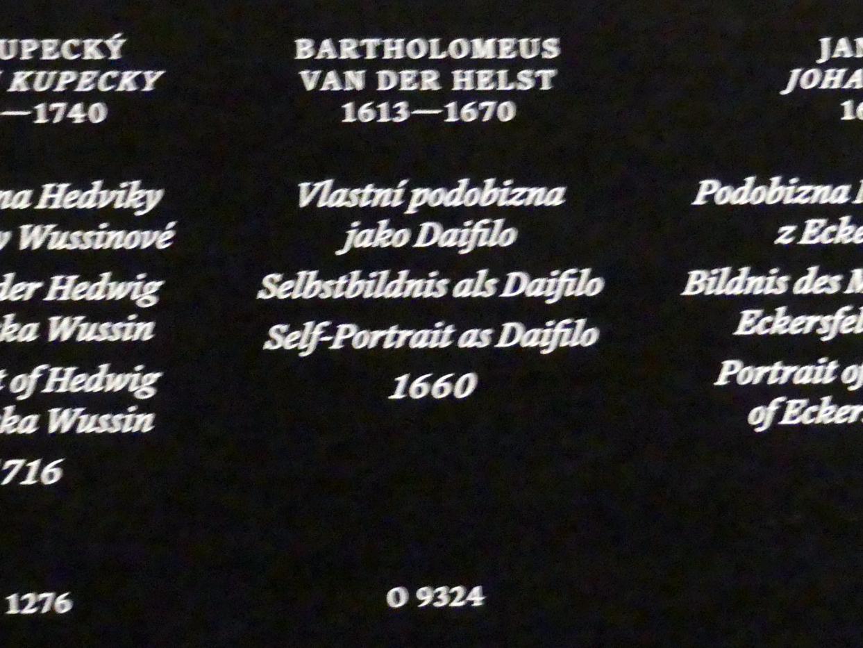 Bartholomeus van der Helst (1640–1669), Selbstbildnis als Daifilo, Prag, Nationalgalerie im Palais Schwarzenberg, 1. Obergeschoss, Saal 7, 1660, Bild 2/2