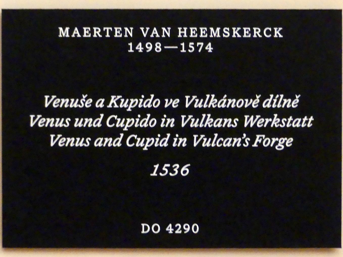 Maarten van Heemskerck (1531–1561), Venus und Cupido in Vulkans Werkstatt, Prag, Nationalgalerie im Palais Schwarzenberg, 2. Obergeschoss, Saal 1, 1536, Bild 2/2