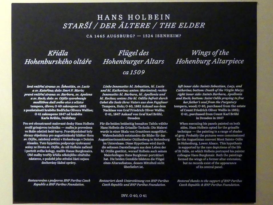 Hans Holbein der Ältere (1493–1520), Flügel des Hohenburger Altars, Odilienberg, Kloster Hohenburg, jetzt Prag, Nationalgalerie im Palais Schwarzenberg, 2. Obergeschoss, Saal 2, um 1509, Bild 5/5