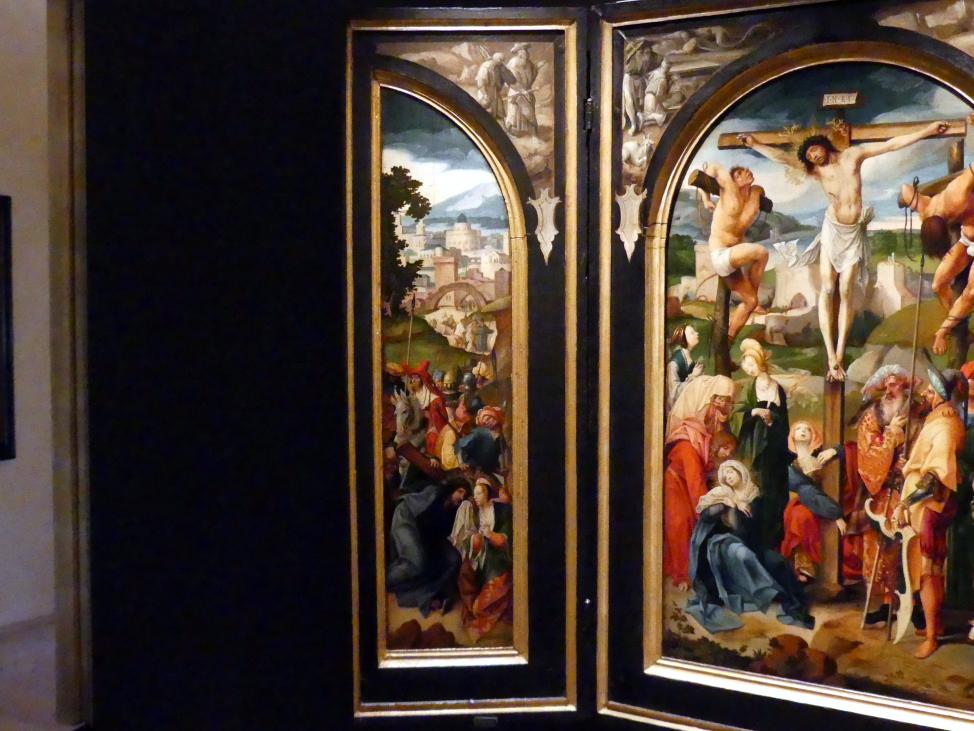 Cornelis Engebrechtsz (1501–1522), Triptychon mit Kreuztragung, Kreuzigung und Auferstehung, Prag, Nationalgalerie im Palais Schwarzenberg, 2. Obergeschoss, Saal 2, Undatiert, Bild 2/4