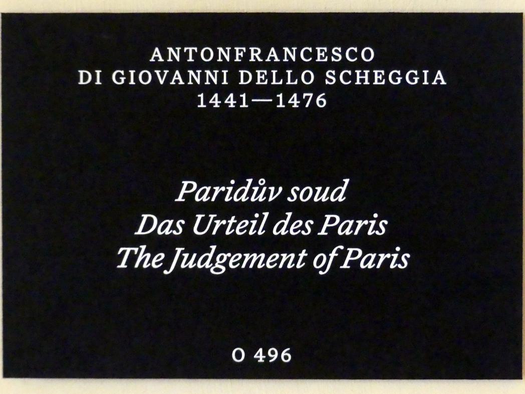 Antonfrancesco di Giovanni dello Scheggia (Undatiert), Das Urteil des Paris, Prag, Nationalgalerie im Palais Schwarzenberg, 2. Obergeschoss, Saal 3, Undatiert, Bild 2/2